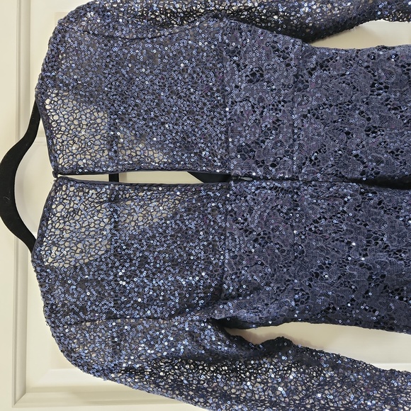 NWT Kay Unger Sequin Lace V-Neck Sheath Dress - Picture 9 of 10